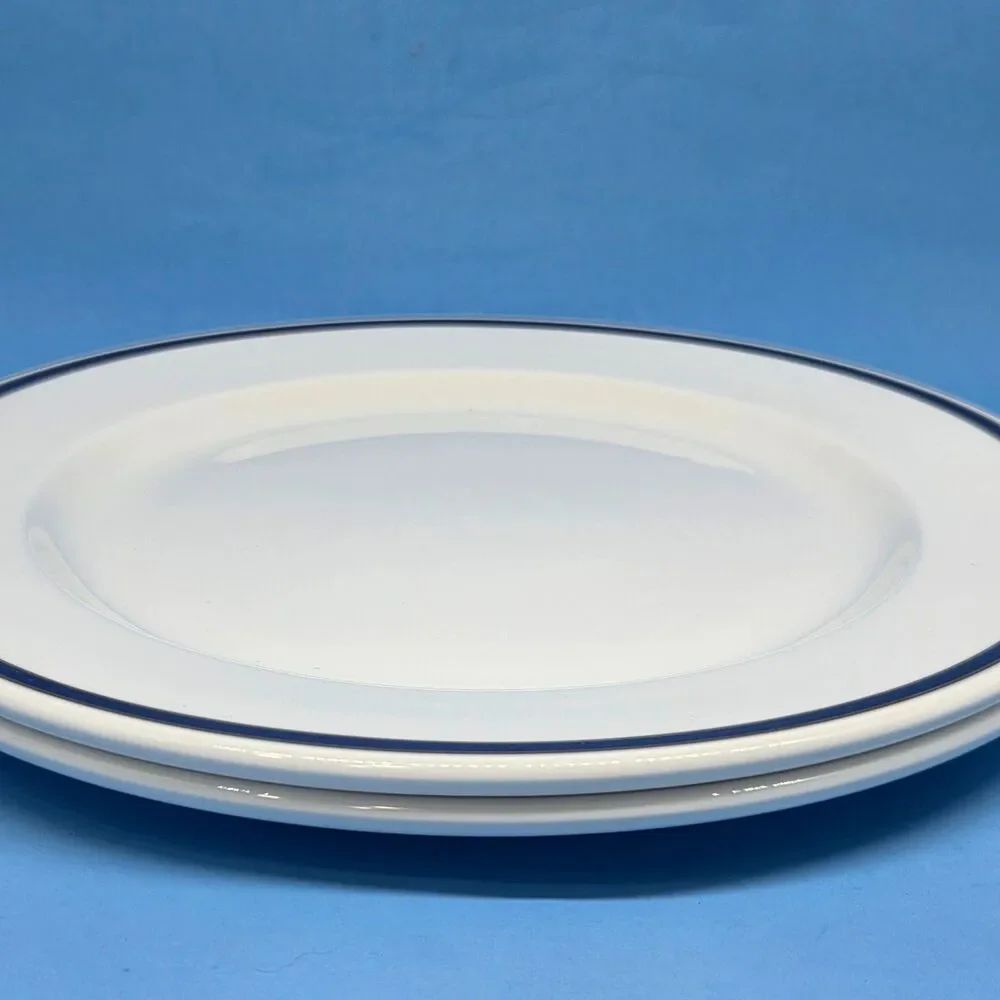 Royal Doulton Ultimate Hotel Fine Bone China Set Of 2 White With Blue/Gold Trim